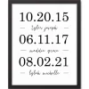 Wall Quotes & Signs-Kirkland's Home Personalized Names & Dates Framed Canvas Print White/Black