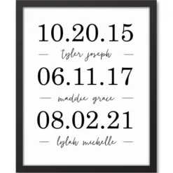 Wall Quotes & Signs-Kirkland's Home Personalized Names & Dates Framed Canvas Print White/Black