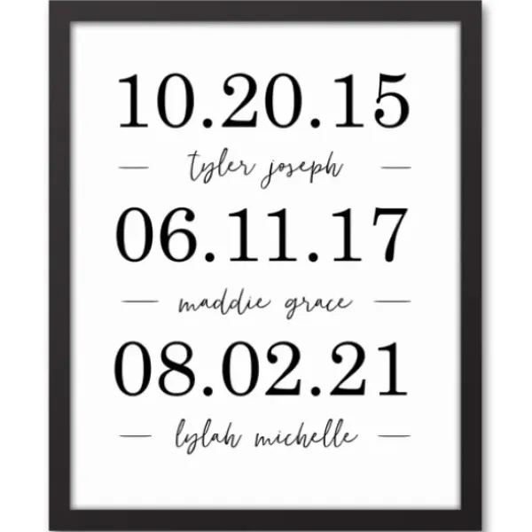 Wall Quotes & Signs-Kirkland's Home Personalized Names & Dates Framed Canvas Print White/Black