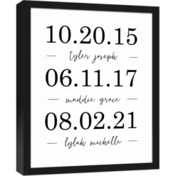 Wall Quotes & Signs-Kirkland's Home Personalized Names & Dates Framed Canvas Print White/Black