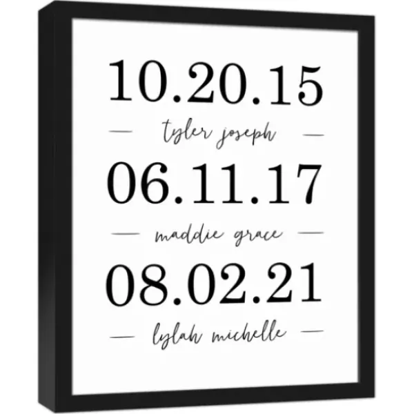 Wall Quotes & Signs-Kirkland's Home Personalized Names & Dates Framed Canvas Print White/Black