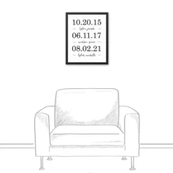 Wall Quotes & Signs-Kirkland's Home Personalized Names & Dates Framed Canvas Print White/Black