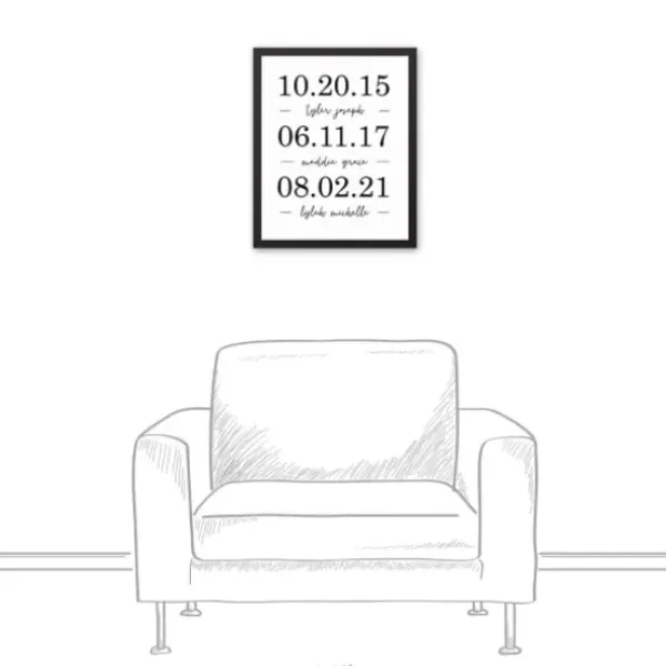 Wall Quotes & Signs-Kirkland's Home Personalized Names & Dates Framed Canvas Print White/Black