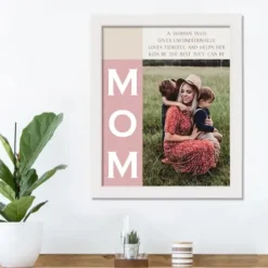 Wall Quotes & Signs-Kirkland's Home Personalized Pink Mom Photo Framed Print Pink/Ivory