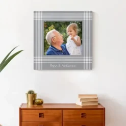 Wall Quotes & Signs-Kirkland's Home Personalized Plaid Photo Canvas Art Print Gray