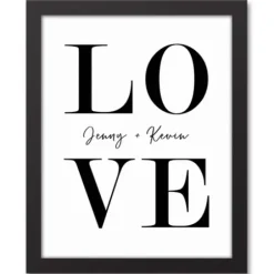 Wall Quotes & Signs-Kirkland's Home Personalized Simple Love Framed Canvas Wall Plaque White/Black