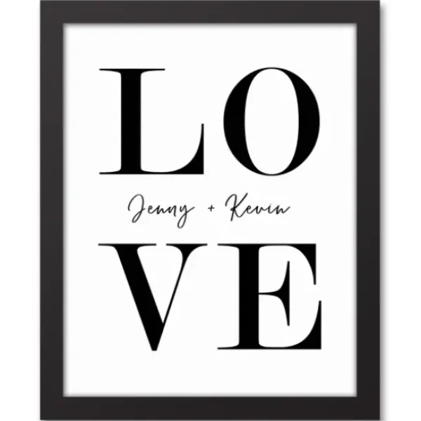 Wall Quotes & Signs-Kirkland's Home Personalized Simple Love Framed Canvas Wall Plaque White/Black