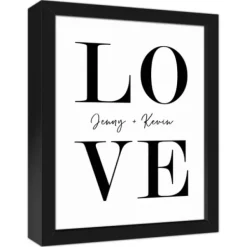 Wall Quotes & Signs-Kirkland's Home Personalized Simple Love Framed Canvas Wall Plaque White/Black