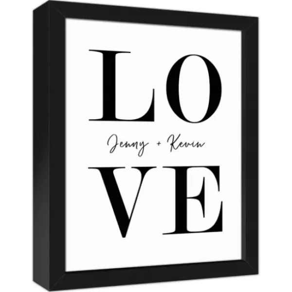 Wall Quotes & Signs-Kirkland's Home Personalized Simple Love Framed Canvas Wall Plaque White/Black