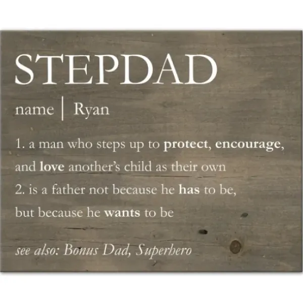 Wall Quotes & Signs-Kirkland's Home Personalized Stepdad Definition Canvas Wall Plaque Brown/White