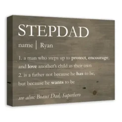 Wall Quotes & Signs-Kirkland's Home Personalized Stepdad Definition Canvas Wall Plaque Brown/White