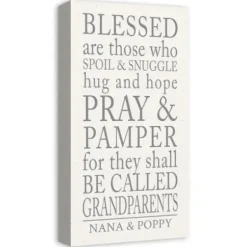 Wall Quotes & Signs-Kirkland's Home Personalized Those Grandparents Canvas Wall Plaque White/Gray