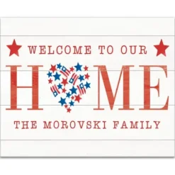 Wall Quotes & Signs-Kirkland's Home Personalized Welcome To Our Home Canvas Art Print White/Red