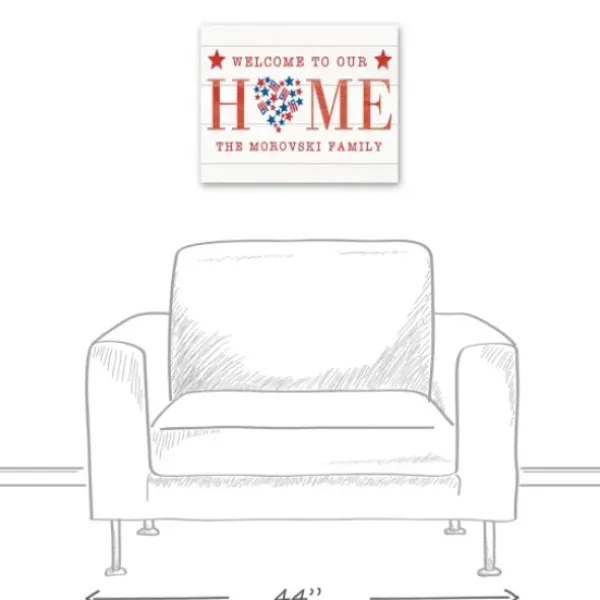Wall Quotes & Signs-Kirkland's Home Personalized Welcome To Our Home Canvas Art Print White/Red