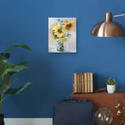 Canvas Art-Kirkland's Home Petite Fleurs Sunflower Ii Canvas Art Print, 16X20 Yellow/Blue