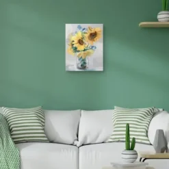 Canvas Art-Kirkland's Home Petite Fleurs Sunflower Ii Canvas Art Print, 16X20 Yellow/Blue