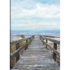 Canvas Art-Kirkland's Home Pier Pressure Canvas Art Print Blue/White