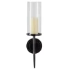 Sconces-Kirkland's Home Pierre Polished Stem Sconce Black