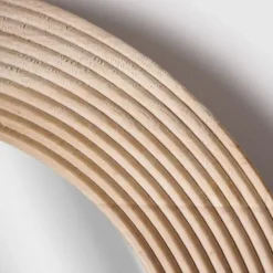 Decorative Mirrors-Kirkland's Home Pill Capsule Oval Shaped Wood Wall Mirror