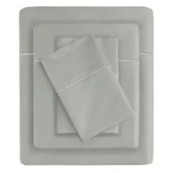 Bed Sheets-Kirkland's Home Pima Cotton Sateen 4-Pc. King Sheet Set Gray