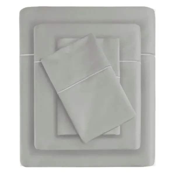 Bed Sheets-Kirkland's Home Pima Cotton Sateen 4-Pc. King Sheet Set Gray