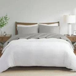 Bed Sheets-Kirkland's Home Pima Cotton Sateen 4-Pc. King Sheet Set Gray