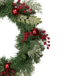 Wreaths-Kirkland's Home Pine And Berry Christmas Wreath, 24 In. Green/Red