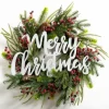 Wreaths-Kirkland's Home Pine And Berry Merry Christmas Wreath Green/Red/White