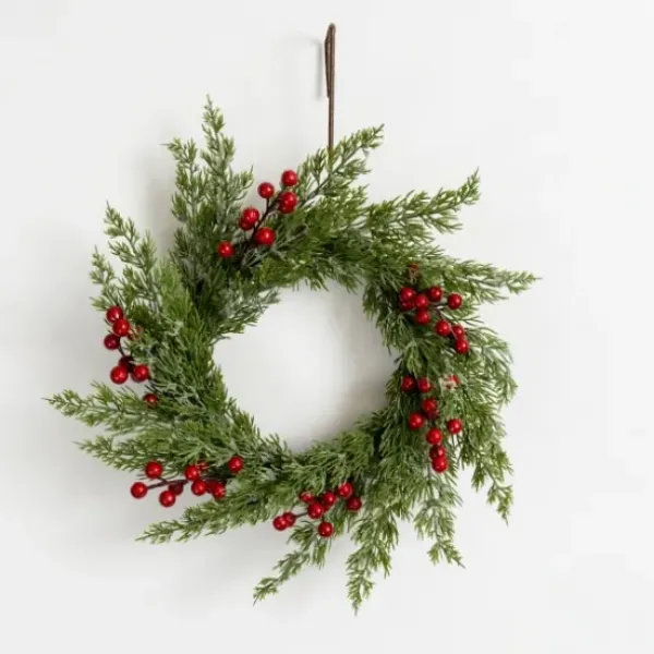 Wreaths-Kirkland's Home Pine And Red Berry Mini Wreath Green/Red