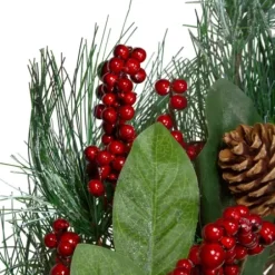 Wreaths-Kirkland's Home Pine Needles And Berries Wreath Green/Red