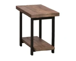 Accent & End Tables-Kirkland's Home Pine Wood And Metal Accent Table Brown