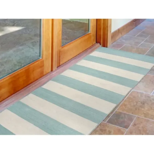 Outdoor Rugs-Kirkland's Home Pink Barcode Stripe Outdoor Area Rug, 4X6 Pink/White