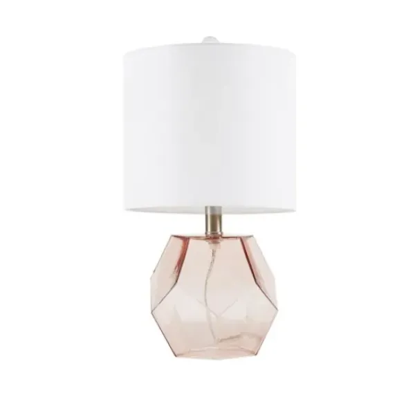 Table Lamps-Kirkland's Home Pink Glass Stella Table Lamp White