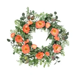 Wreaths-Kirkland's Home Pink Poppy And Pod Wreath Pink/Green