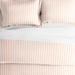 Duvets-Kirkland's Home Pink Rugged Stripe 2-Pc. Twin Duvet Cover Set Pink/White