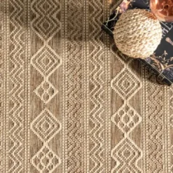 Outdoor Rugs-Kirkland's Home Placid Portico Sun Shower Outdoor Area Rug, 7X9 Blue/Ivory