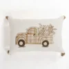 Pillows-Kirkland's Home Plaid Pickup Truck Lumbar Pillow White/Tan