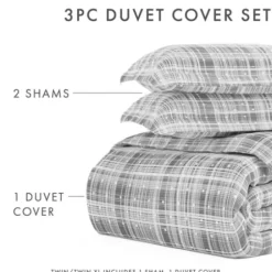 Duvets-Kirkland's Home Plaid Polka Dot 2-Pc. Twin Duvet Cover Set Gray