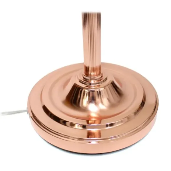 Floor Lamps-Kirkland's Home Polished Rose Gold And White Reading Arm Torchiere Pink