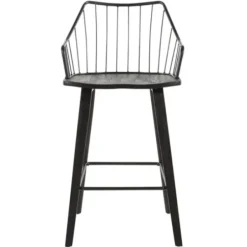 Bar Stools & Counter Height Stools-Kirkland's Home Poplar Wood Swivel Counter Stool Black