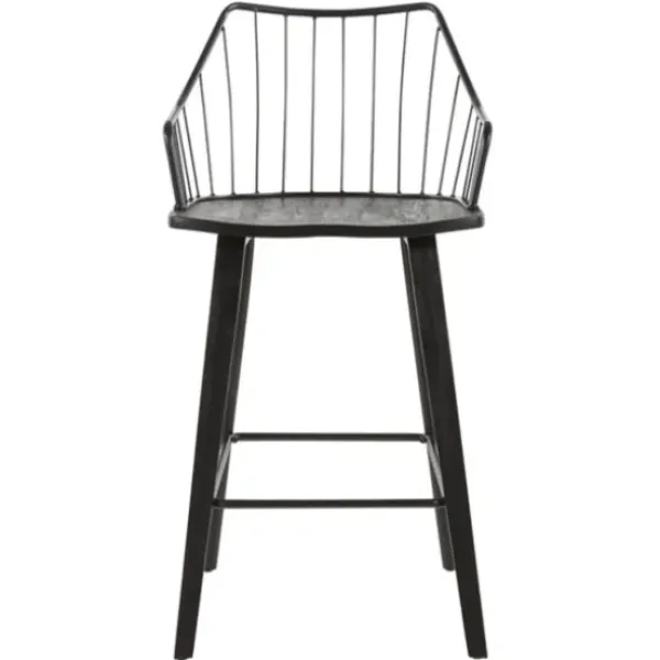 Bar Stools & Counter Height Stools-Kirkland's Home Poplar Wood Swivel Counter Stool Black