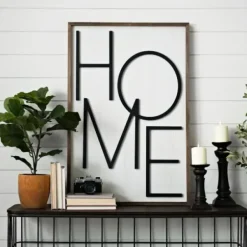Wall Quotes & Signs-Kirkland's Home Popped Letter Home Plaque Black/White/Brown