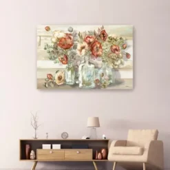 Canvas Art-Kirkland's Home Poppies And Eucalyptus Canvas Art Print, 60X40 In. Tan