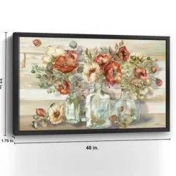 Canvas Art-Kirkland's Home Poppies And Eucalyptus Framed Giclee Canvas Print Multi