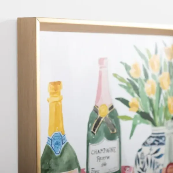 Framed Art-Kirkland's Home Popping Champagne Bottles Framed Art Print Pink/Green/Multi