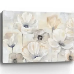 Canvas Art-Kirkland's Home Poppy Garden Landscape Canvas Art Print Gray