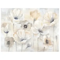 Canvas Art-Kirkland's Home Poppy Garden Landscape Giclee Canvas Art Print White/Tan