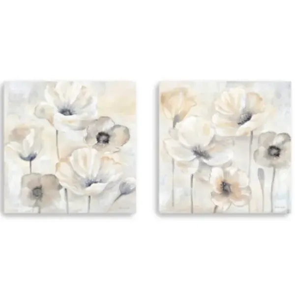 Canvas Art-Kirkland's Home Poppy Garden 2-Pc. Canvas Art Set, 30X30 In. Gray