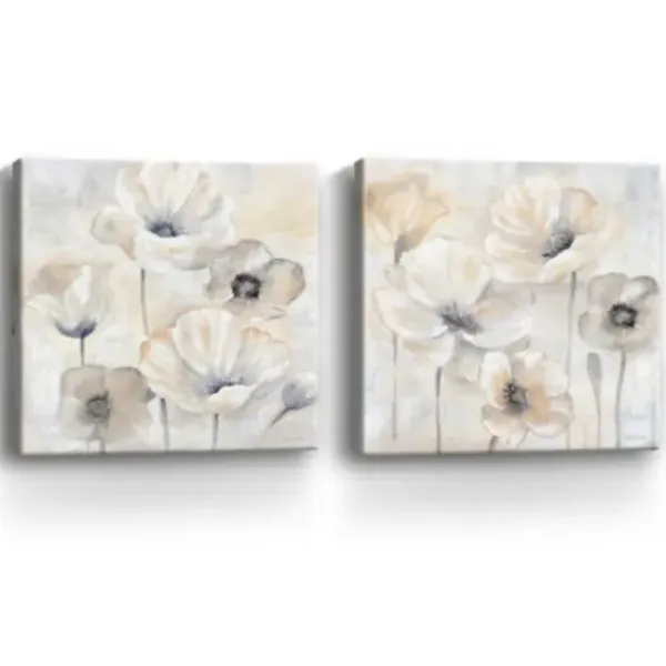 Canvas Art-Kirkland's Home Poppy Garden 2-Pc. Canvas Art Set, 30X30 In. Gray