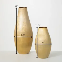 Vases-Kirkland's Home Porcelain Ribbed Vases, Set Of 2 White